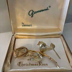 Vintage Giovanni Christmas Rose Brooch